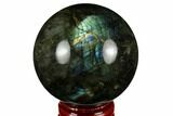 Flashy, Polished Labradorite Sphere - Great Color Play #180612-1